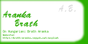 aranka brath business card